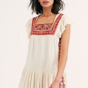 Free People Day Glow White Sand Boho Dress